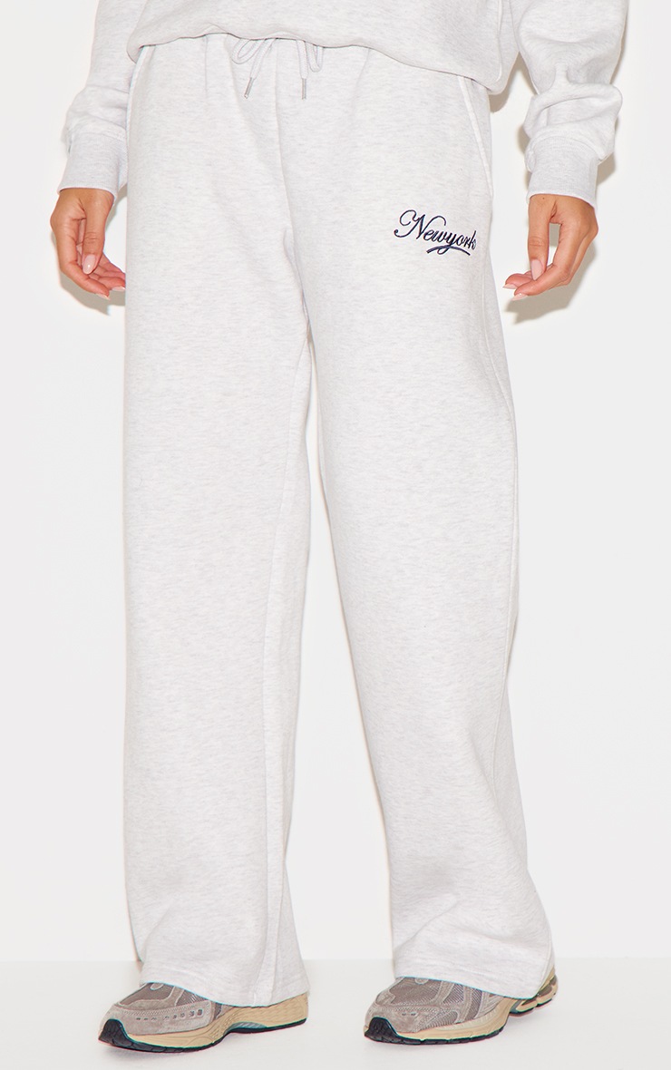 Grey Wide Leg Drawstring Stripe Jogger main image 1