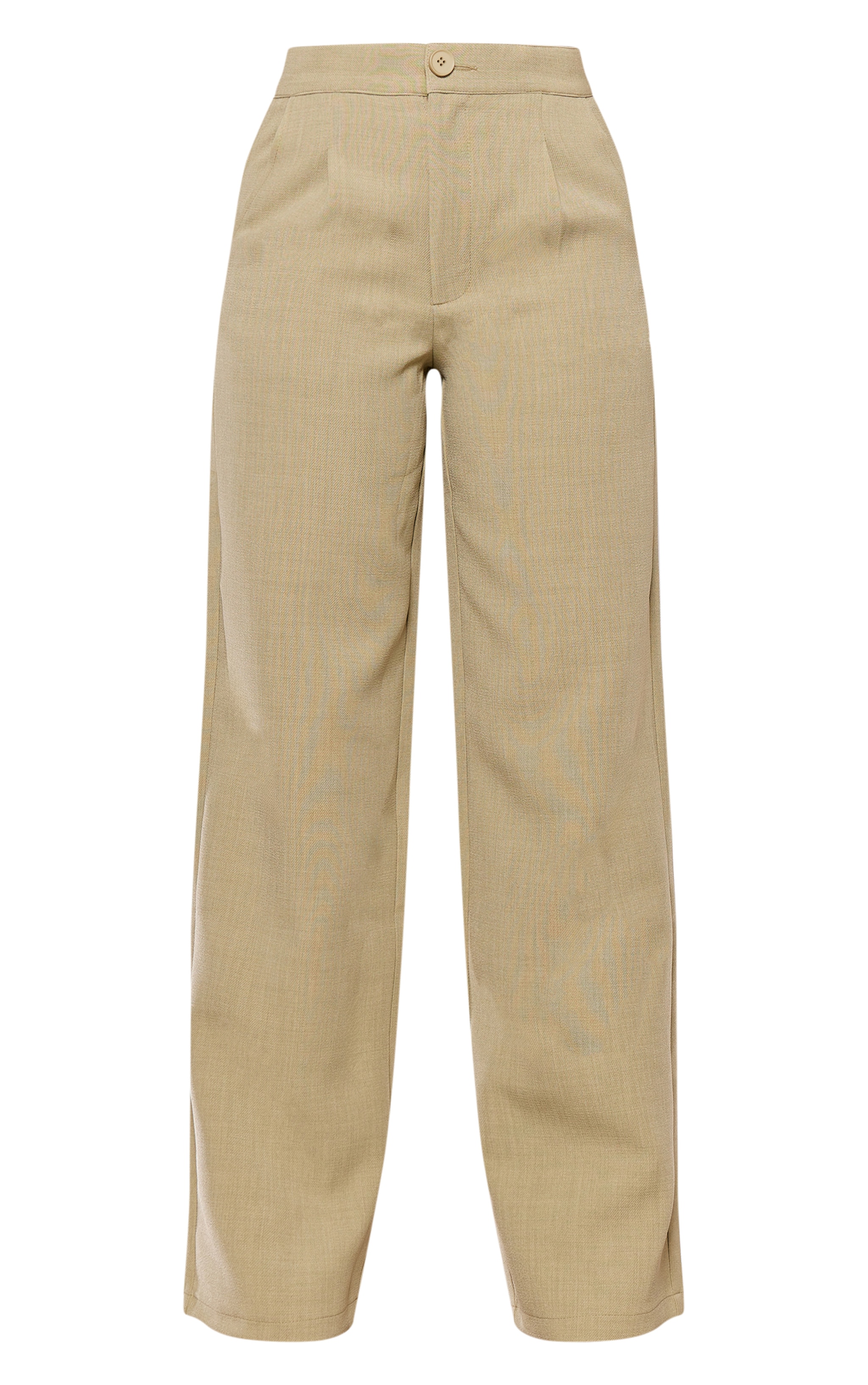 Pantalon large tissé sauge premium style tailleur à taille haute image 5