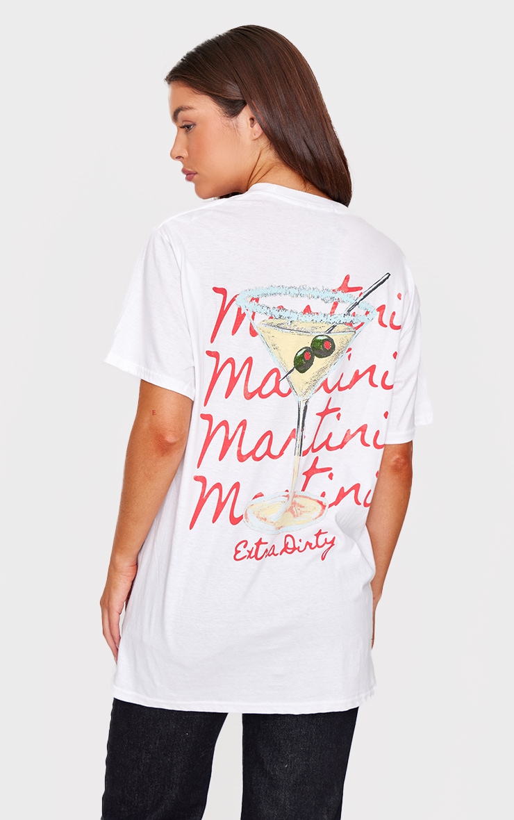 White Oversized Martini T Shirt image 1