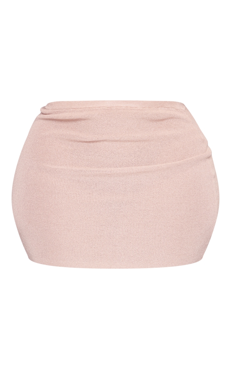 Plus Mini-jupe asymétrique en maille tricot côtelée rose gold image 6