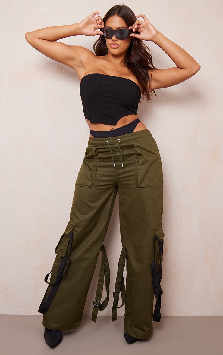 Shape Khaki Utility Low Rise Cargo Pants 1