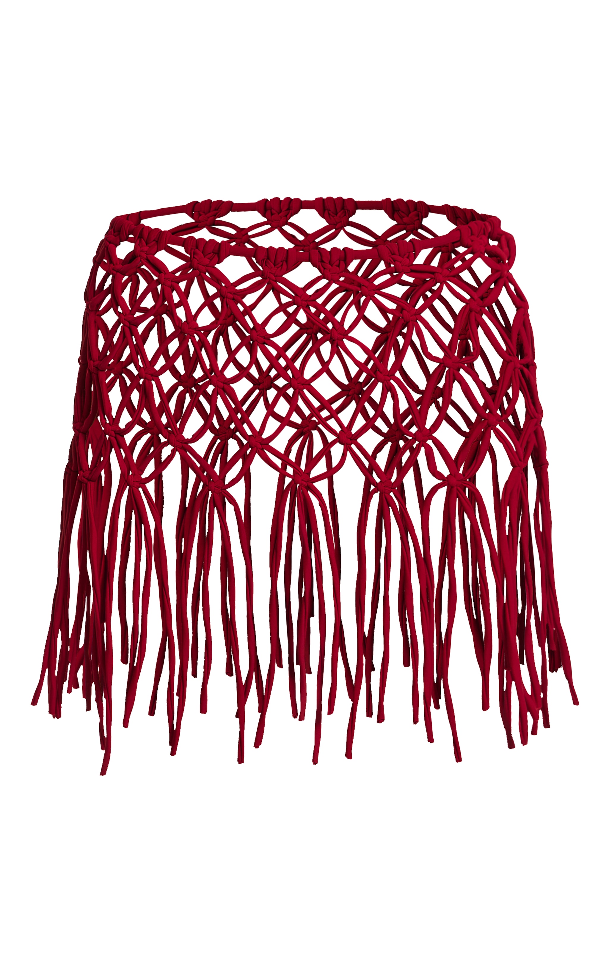 Burgundy Macrame Tassel Mini Beach Skirt image 6