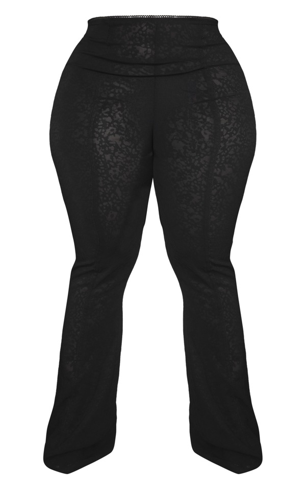 Plus Black Distressed Split Hem Pants PrettyLittleThing