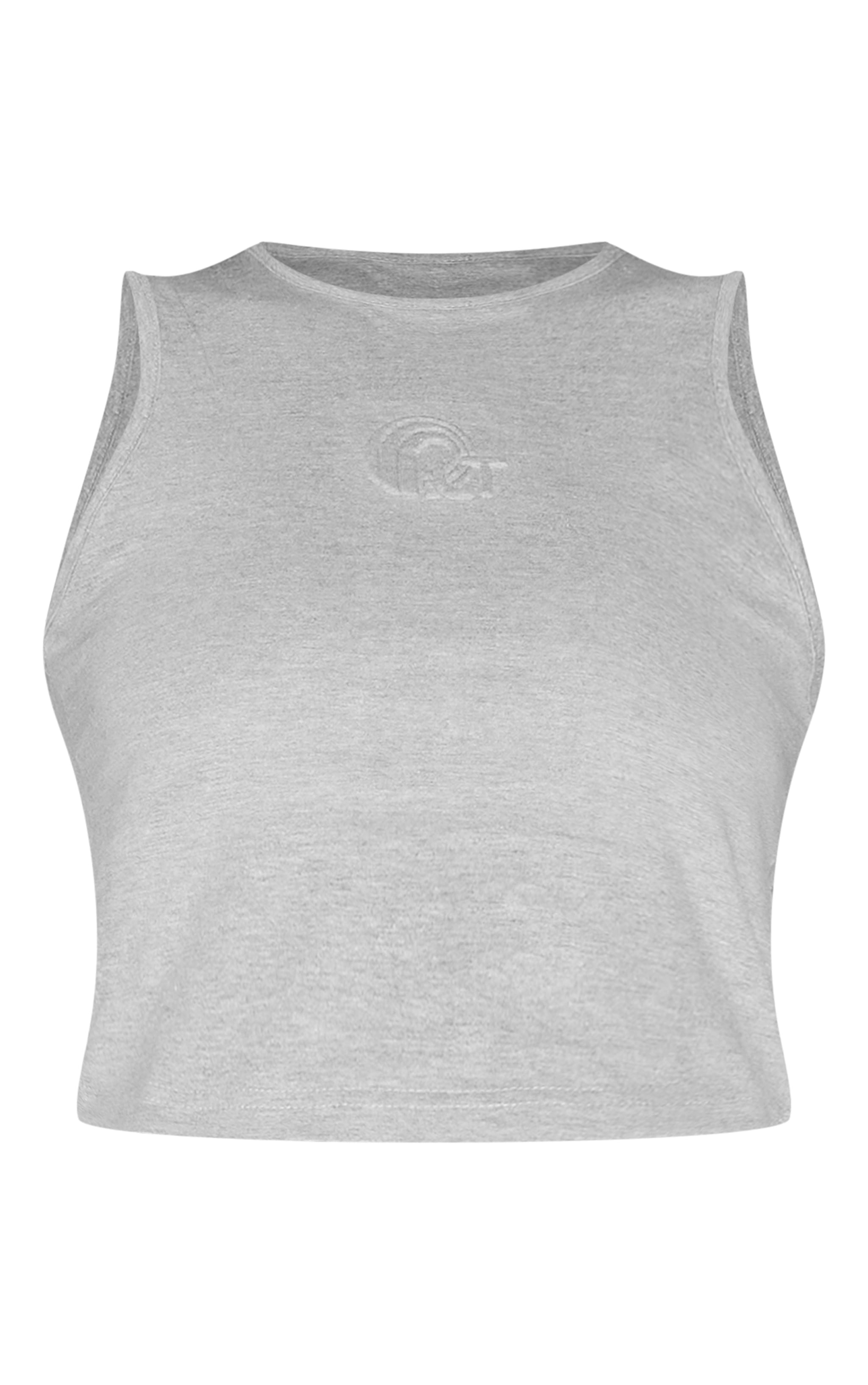 Grey Marl Embossed Sleeveless Cotton Top image 5