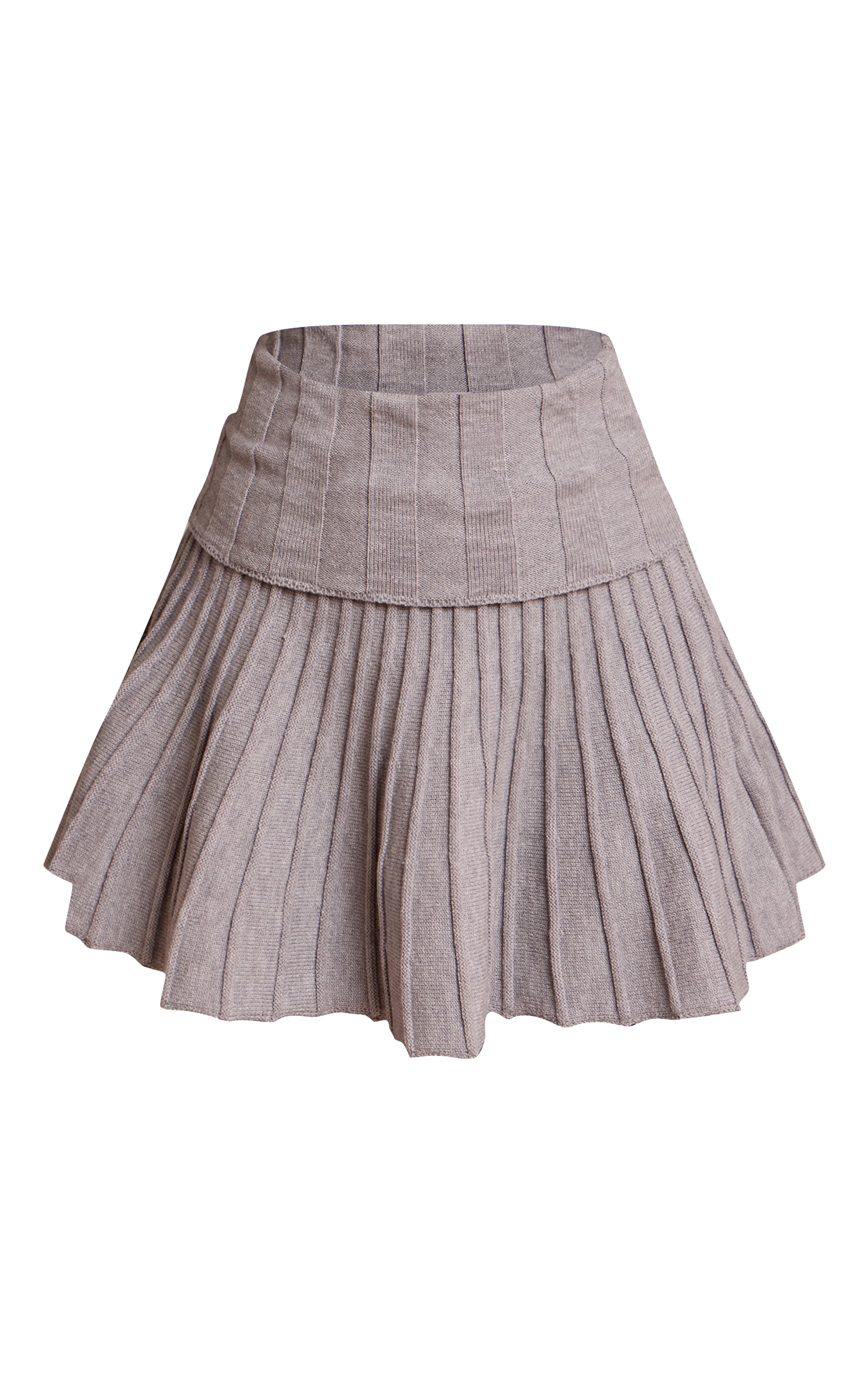 Petite Ash Grey Foldover Waistband Mini Skirt image 6