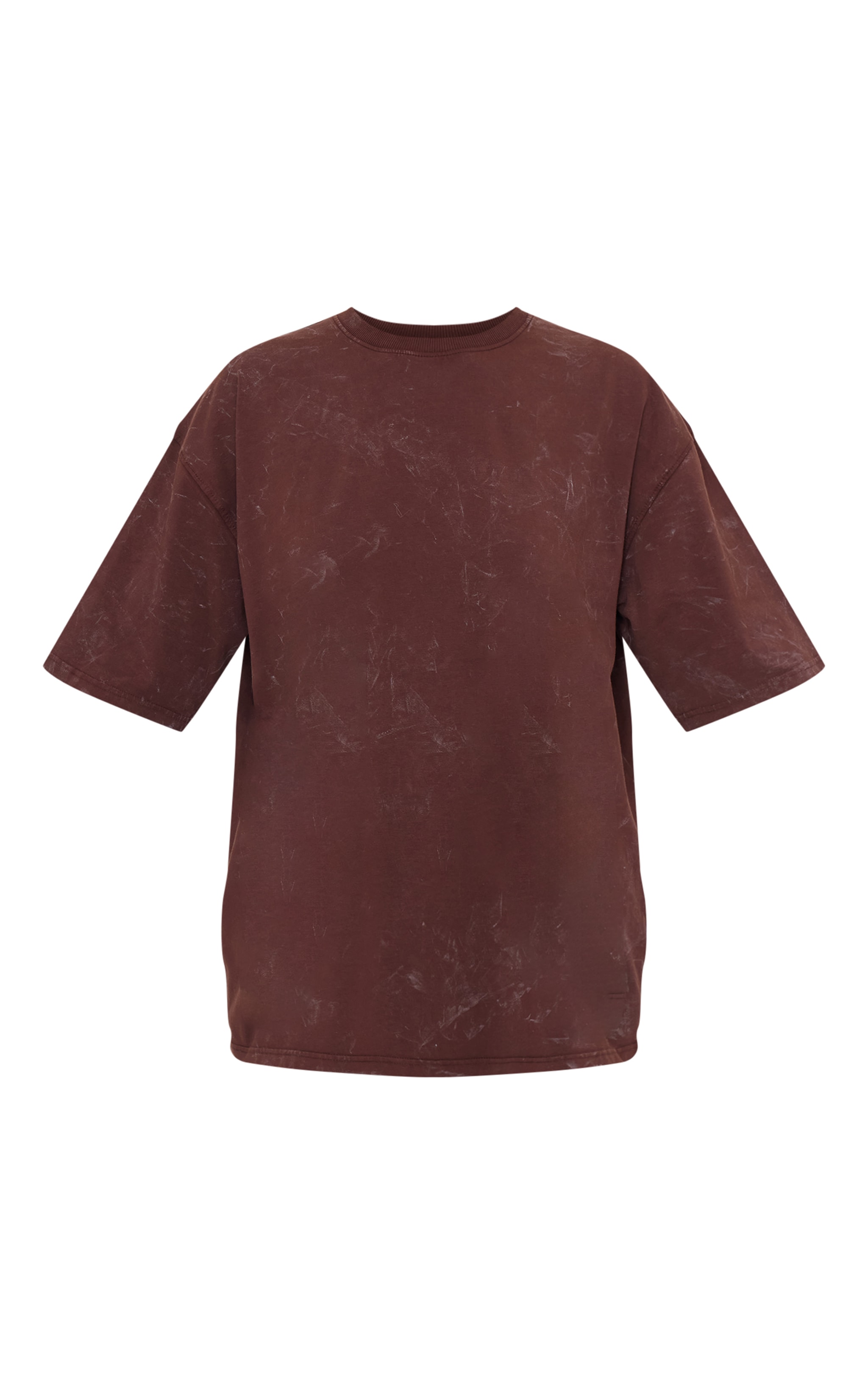 PRETTYLITTLETHING T-shirt oversize chocolat délavé imprimé image 5