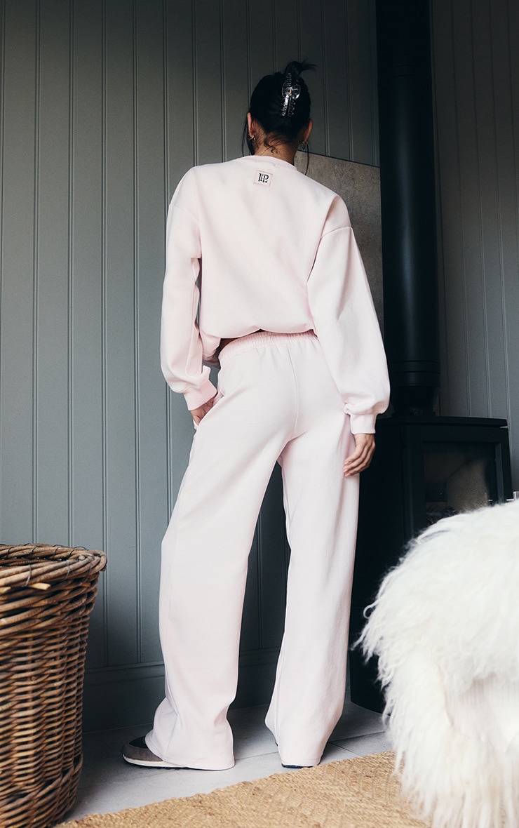 PLT Pink Interlock Button Up Wide Leg Sweatpants image 2