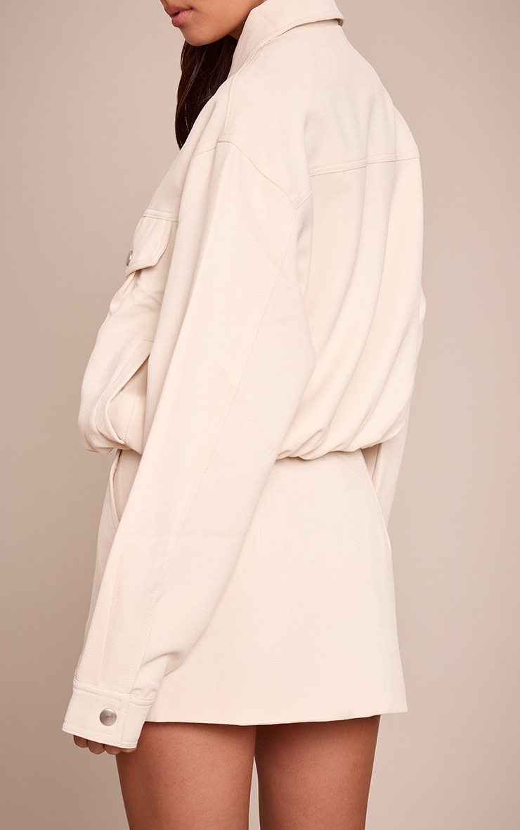 Cream Tailored Skirt Woven Pocket Mini image 3