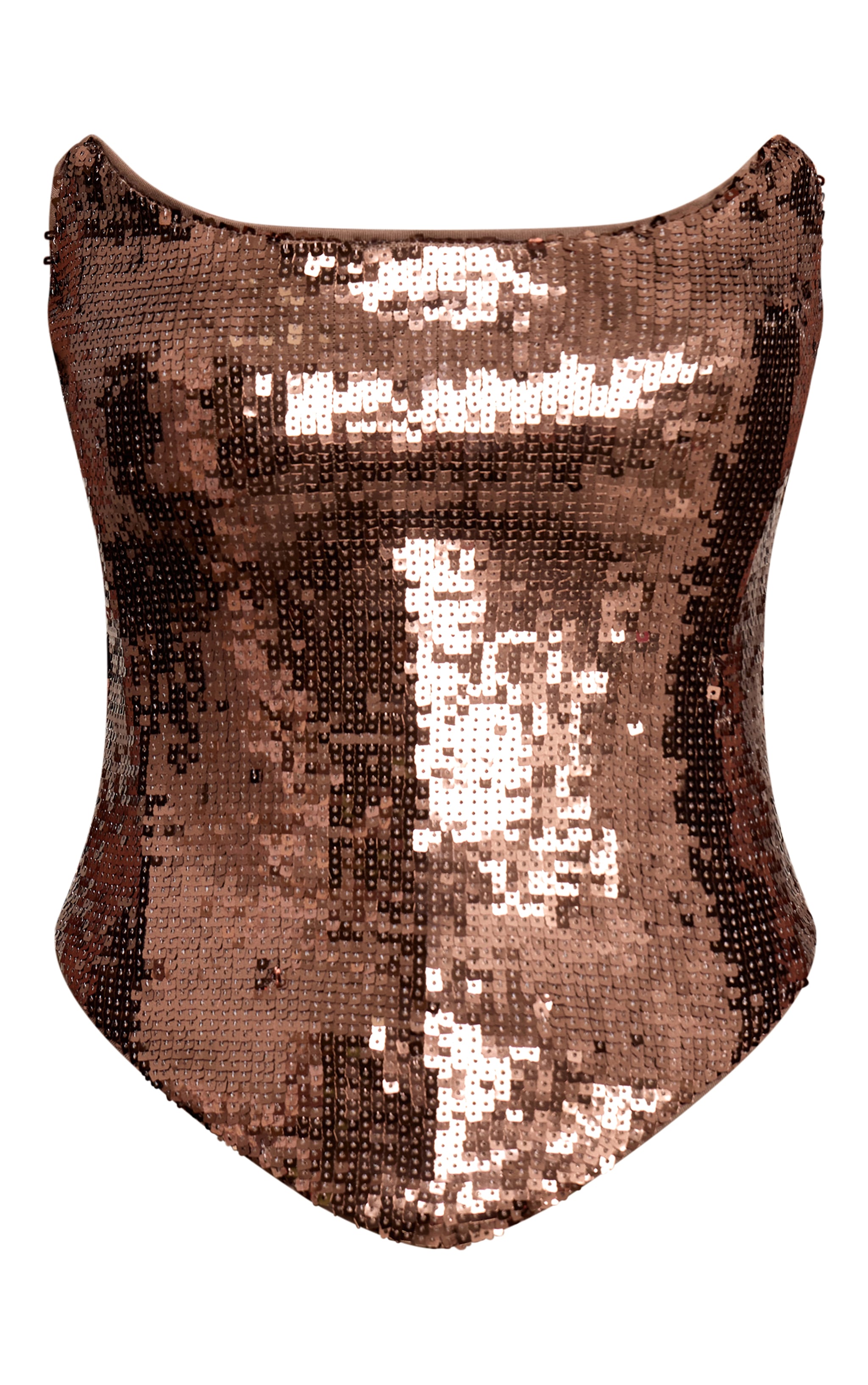 Petite Taupe Sequin Bandeau Fitted Corset image 5