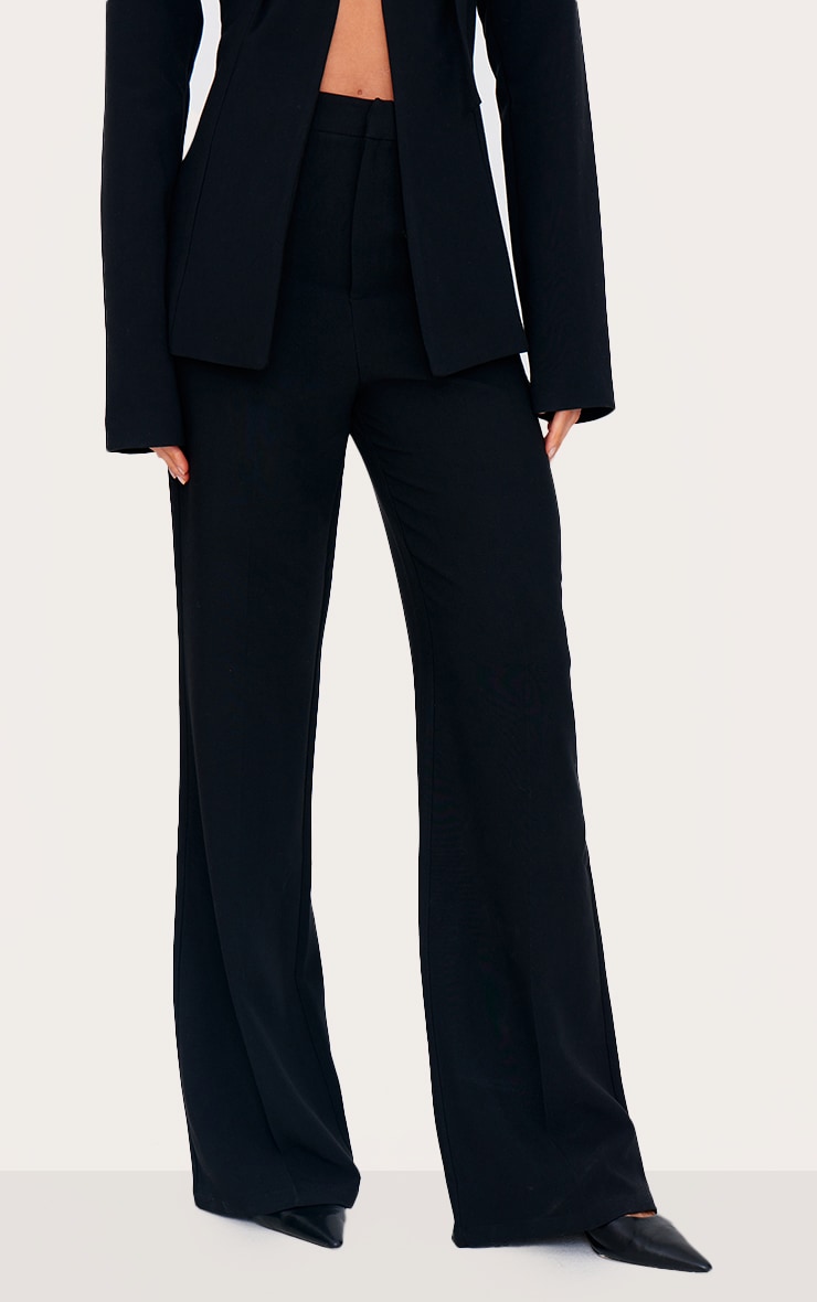 Tall Black High Waisted Tailored Pants image 2