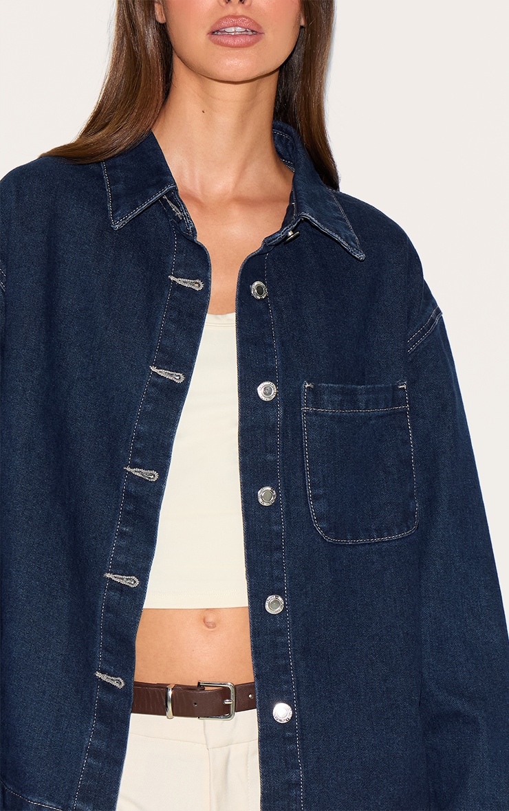 Indigo Long Sleeve Denim Shirt image 4