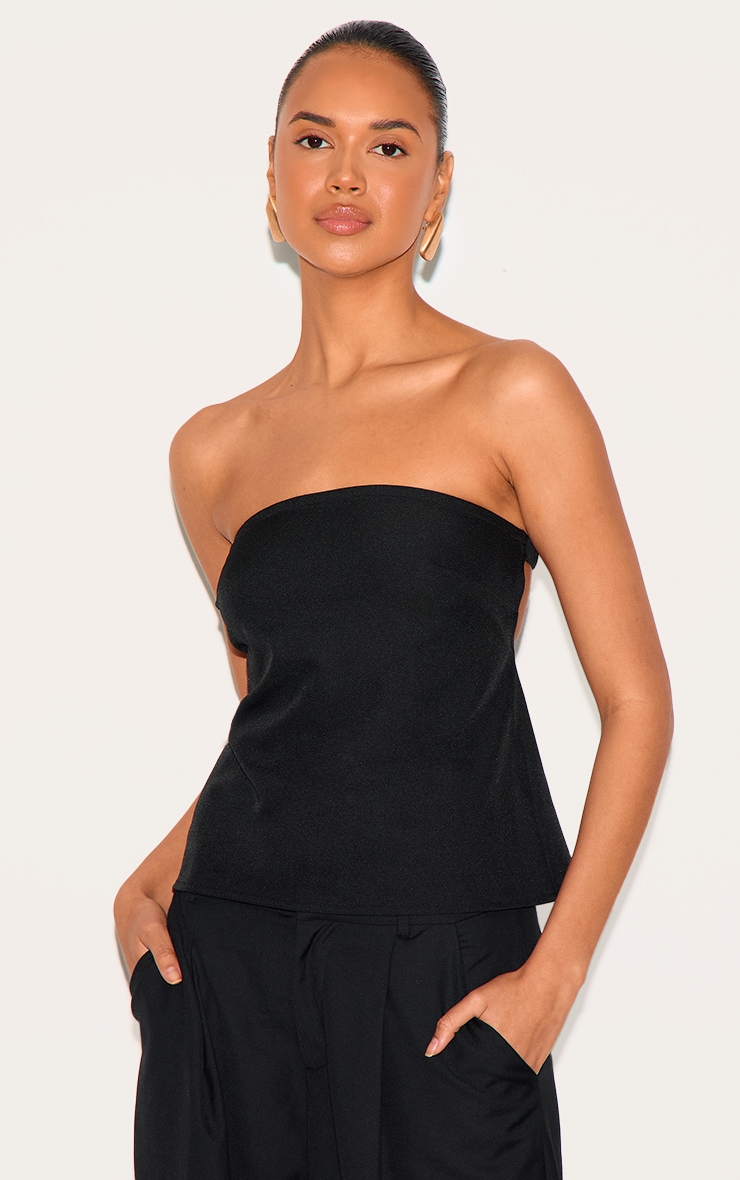 Bustier droit tissé noir image 2