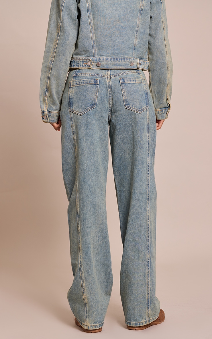 Tall Vintage Seam Detail Low Rise Barrel Jeans image 3