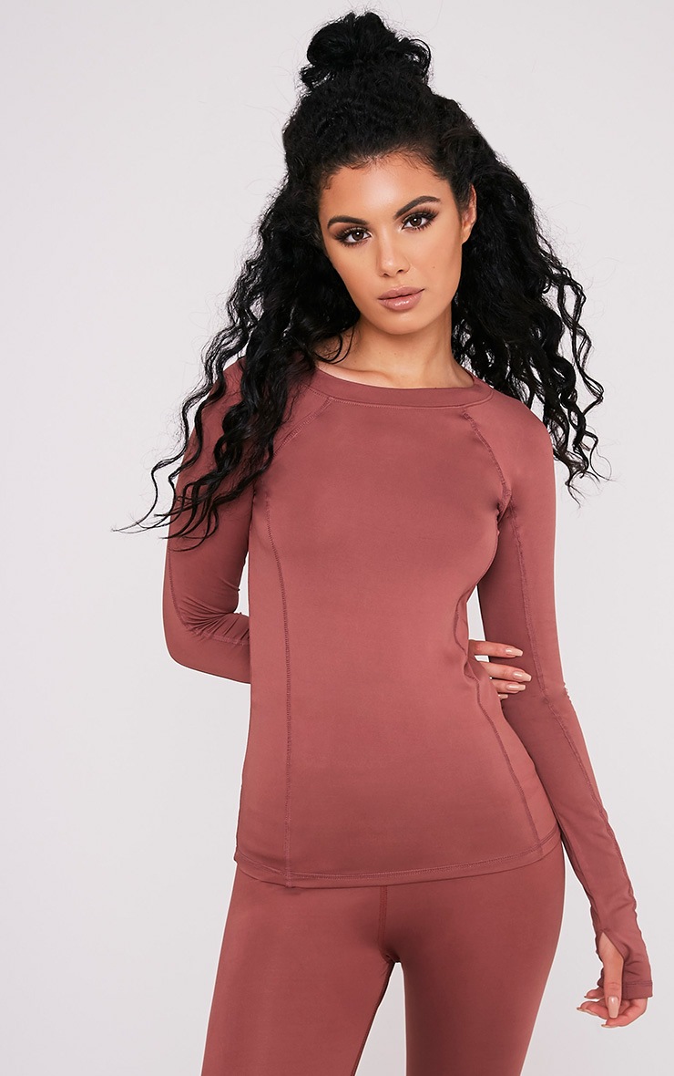 Siania Mink Long Sleeve Gym Top Active PrettylittleThing PrettyLittleThing