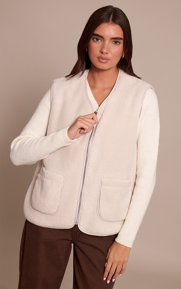 Cream Borg Vest