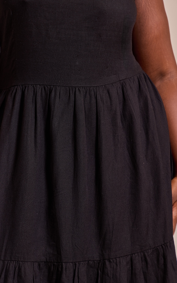 Plus Black Strappy Ruched Maxi Dress image 4