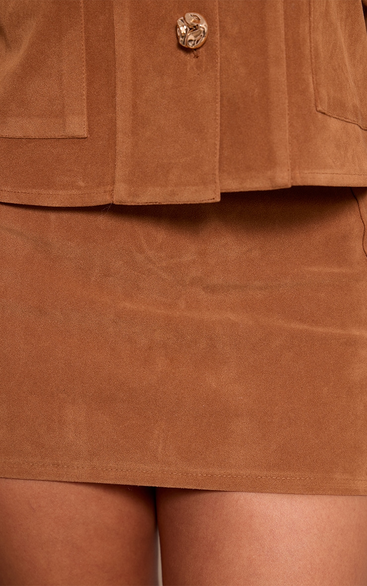 Petite Tan Suede Mini Skirt  image 5