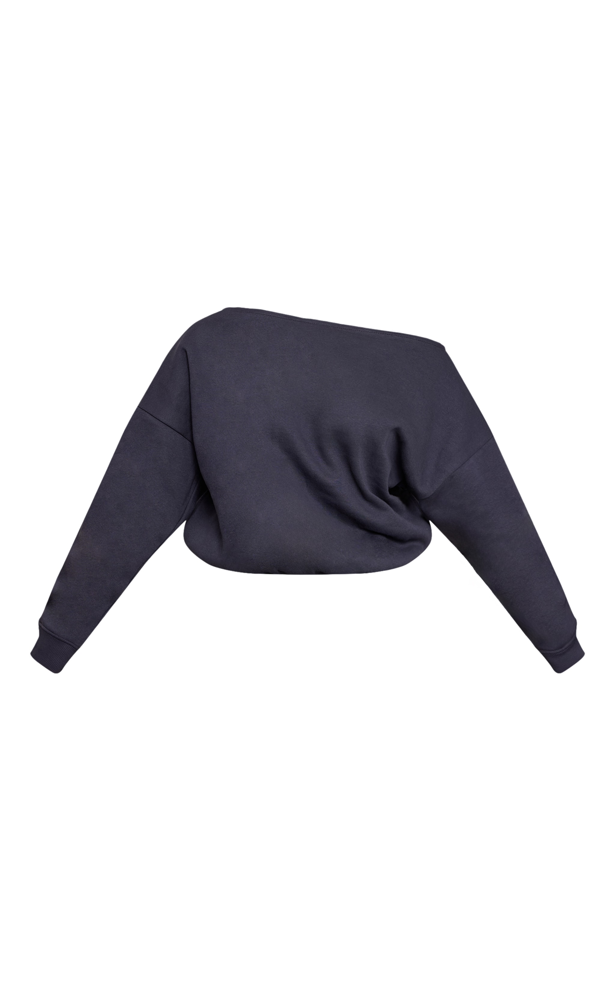 Shape Navy Sweat Raw Edge Slouch Sweatshirt image 5