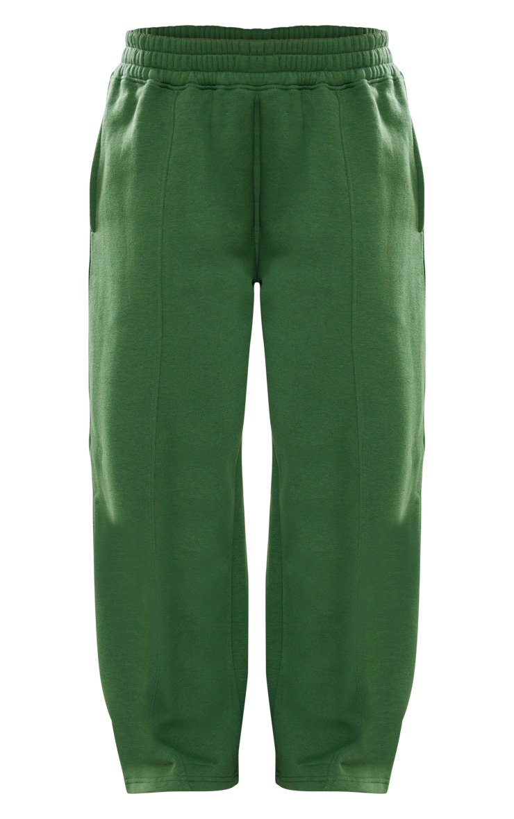 Petite Forest Green Borg Embroidered Track Pants image 5