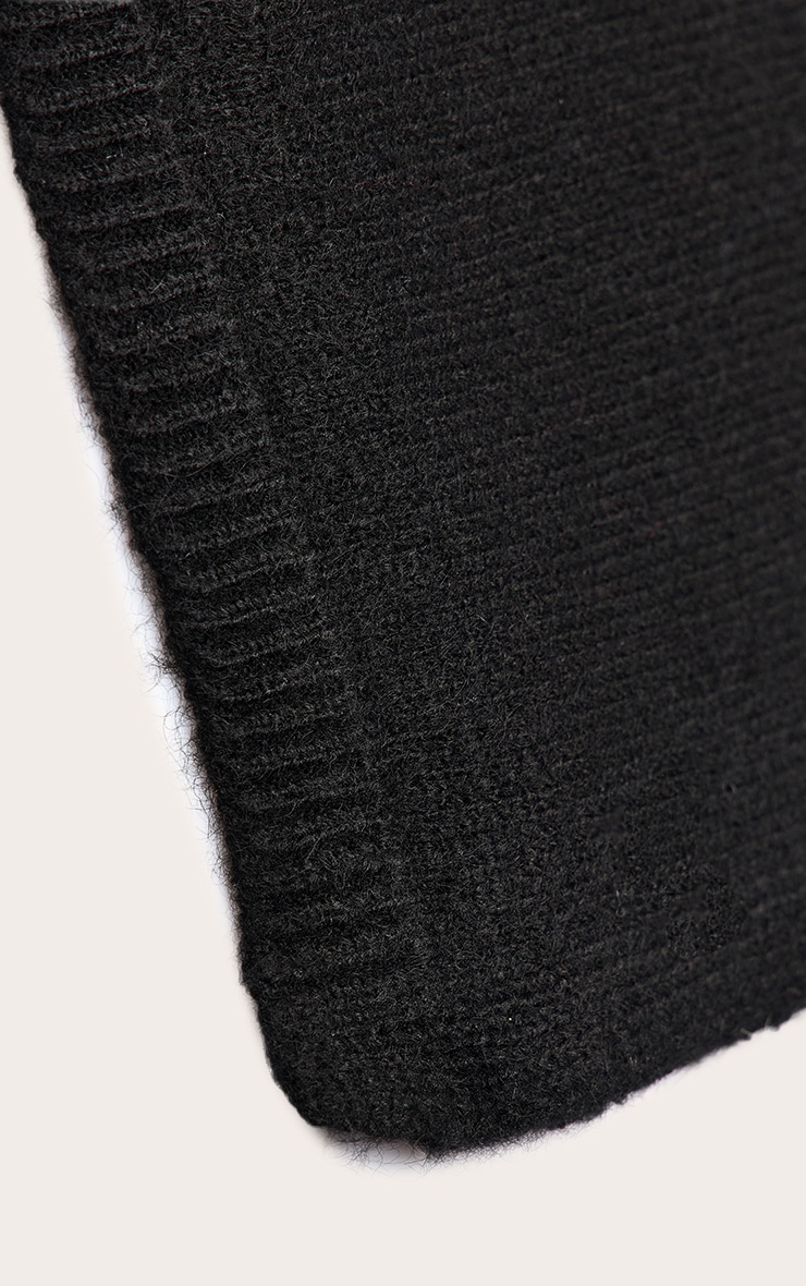 Écharpe fine maille tricot noire image 3