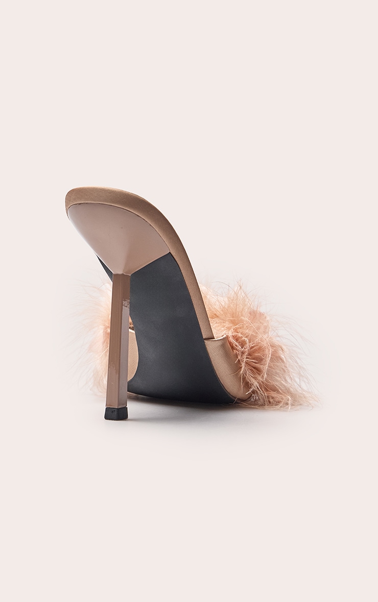 Blush Feather Heeled Mule image 3