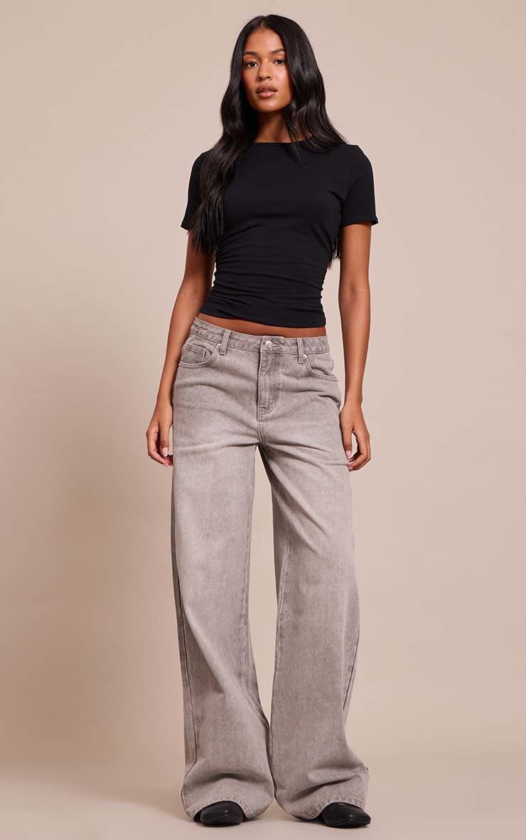 Tall Grey Wide Leg Jeans image 1