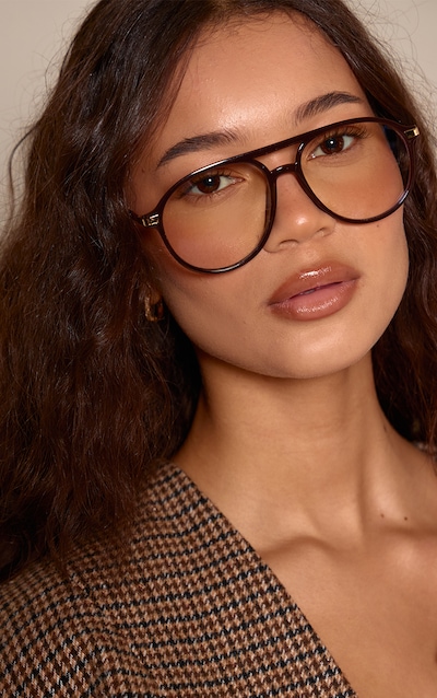 Lunettes de repos style aviateur oversizes chocolat à verres anti-lumière bleue