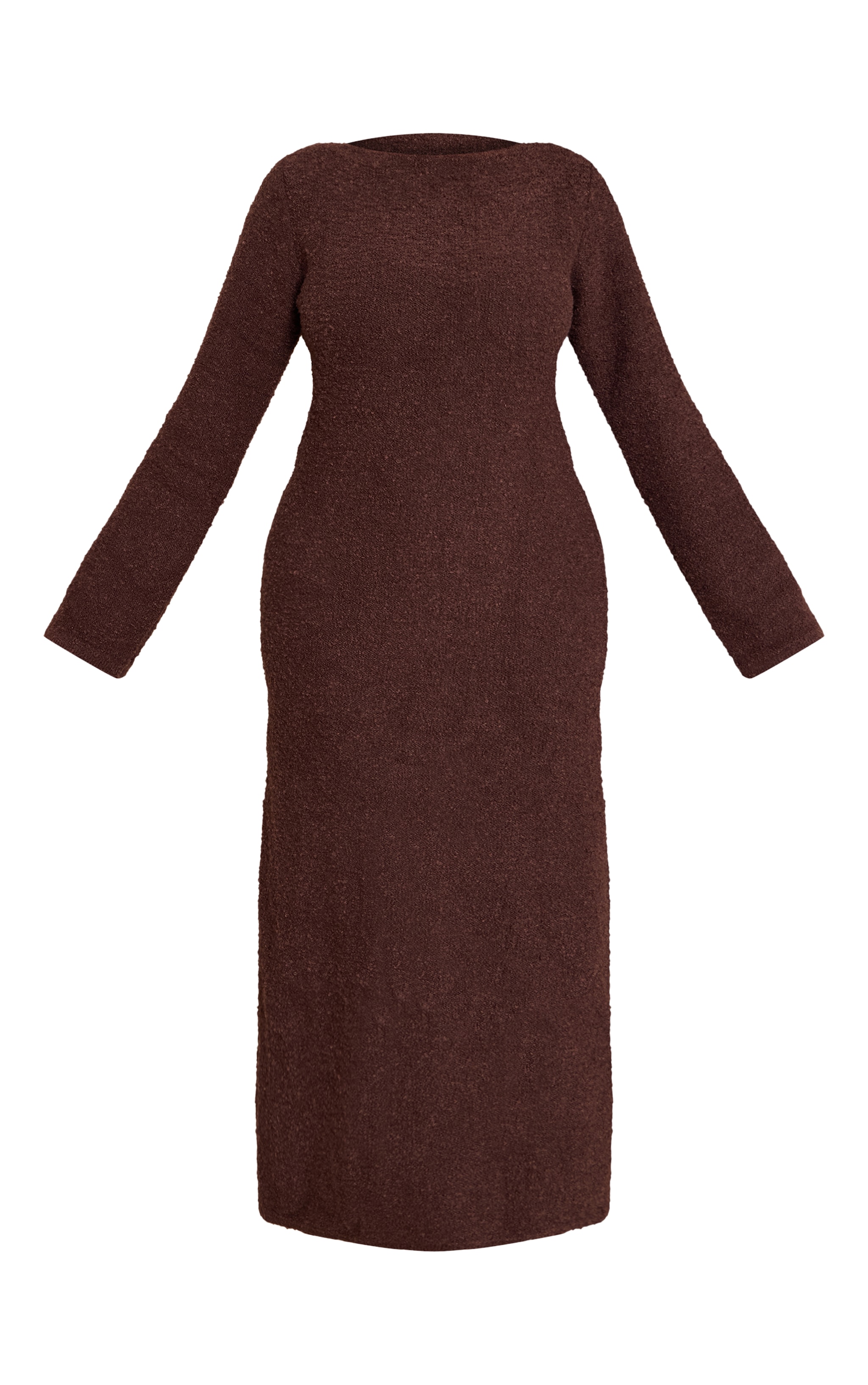 Plus Chocolate Bobble Knit Knitted Maxi Dress  image 5