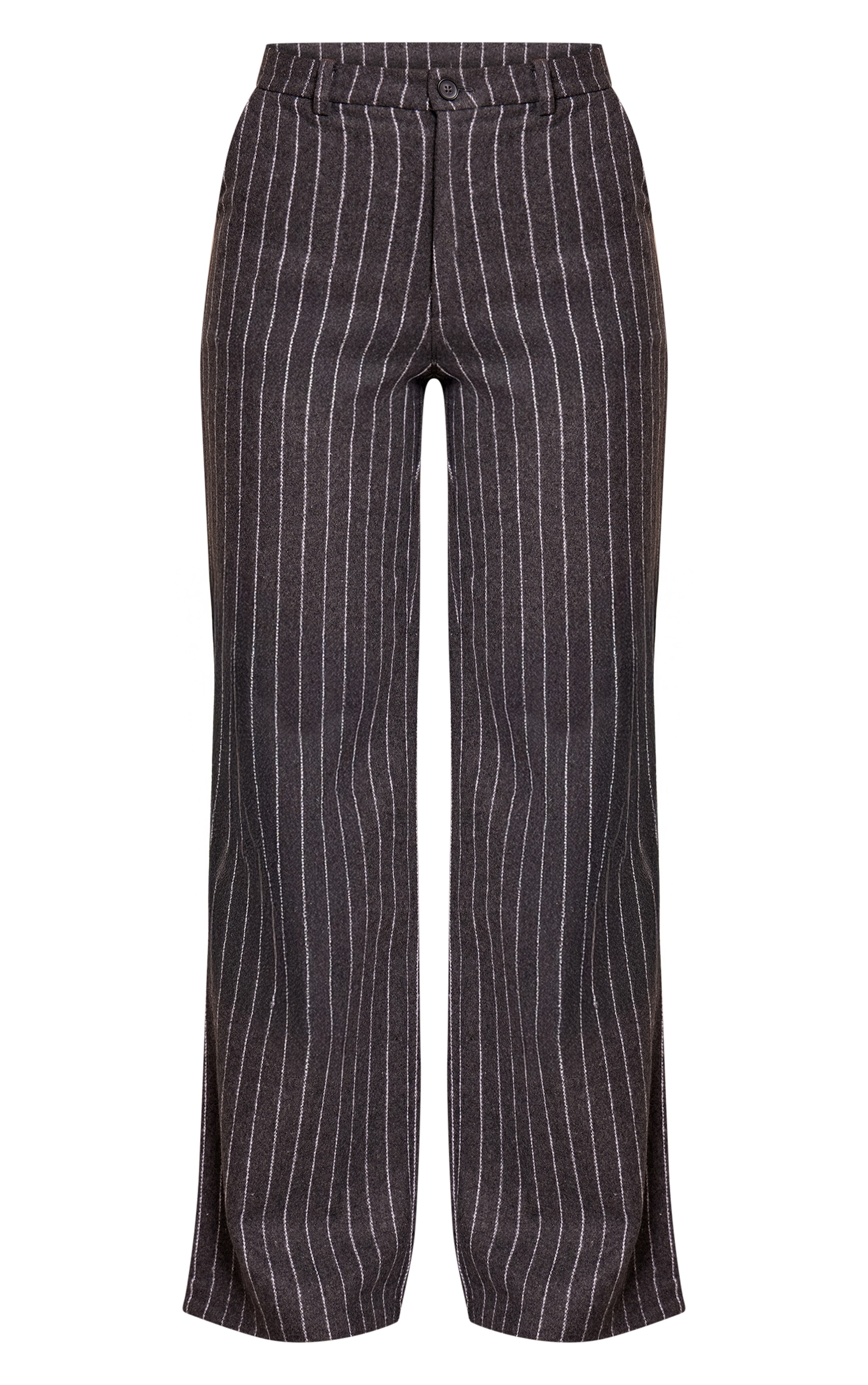 Charcoal Grey Pinstripe Tailored Woven Wide Leg Pants image 5