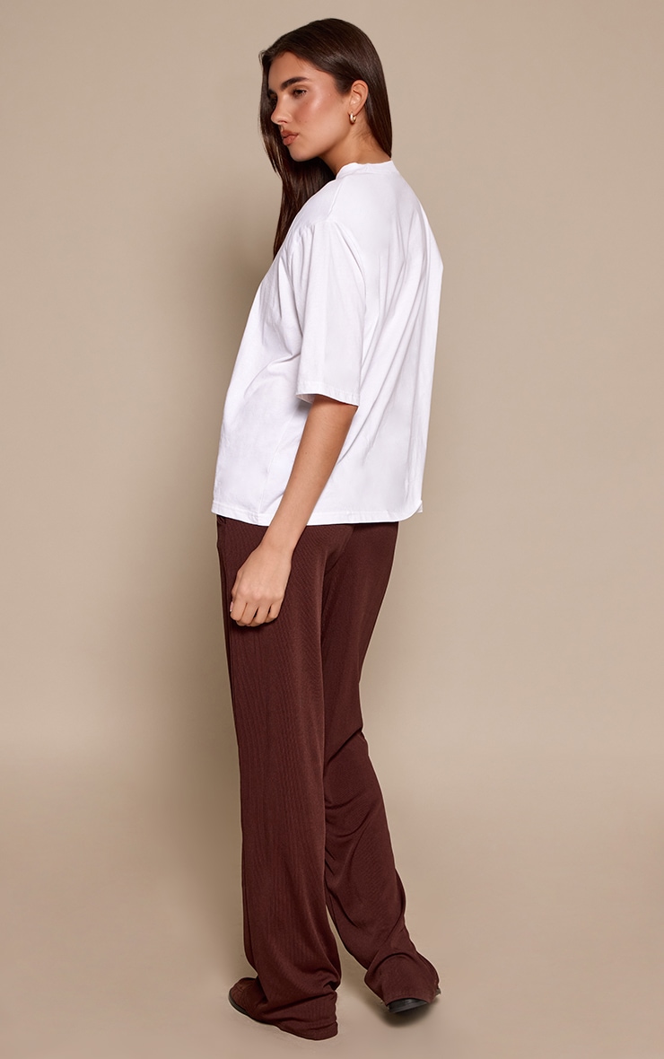Chocolate Boyfriend Style Wide Leg Trouser image 3