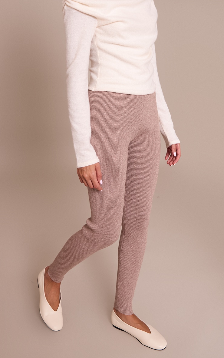Oatmeal Knitted Leggings image 2