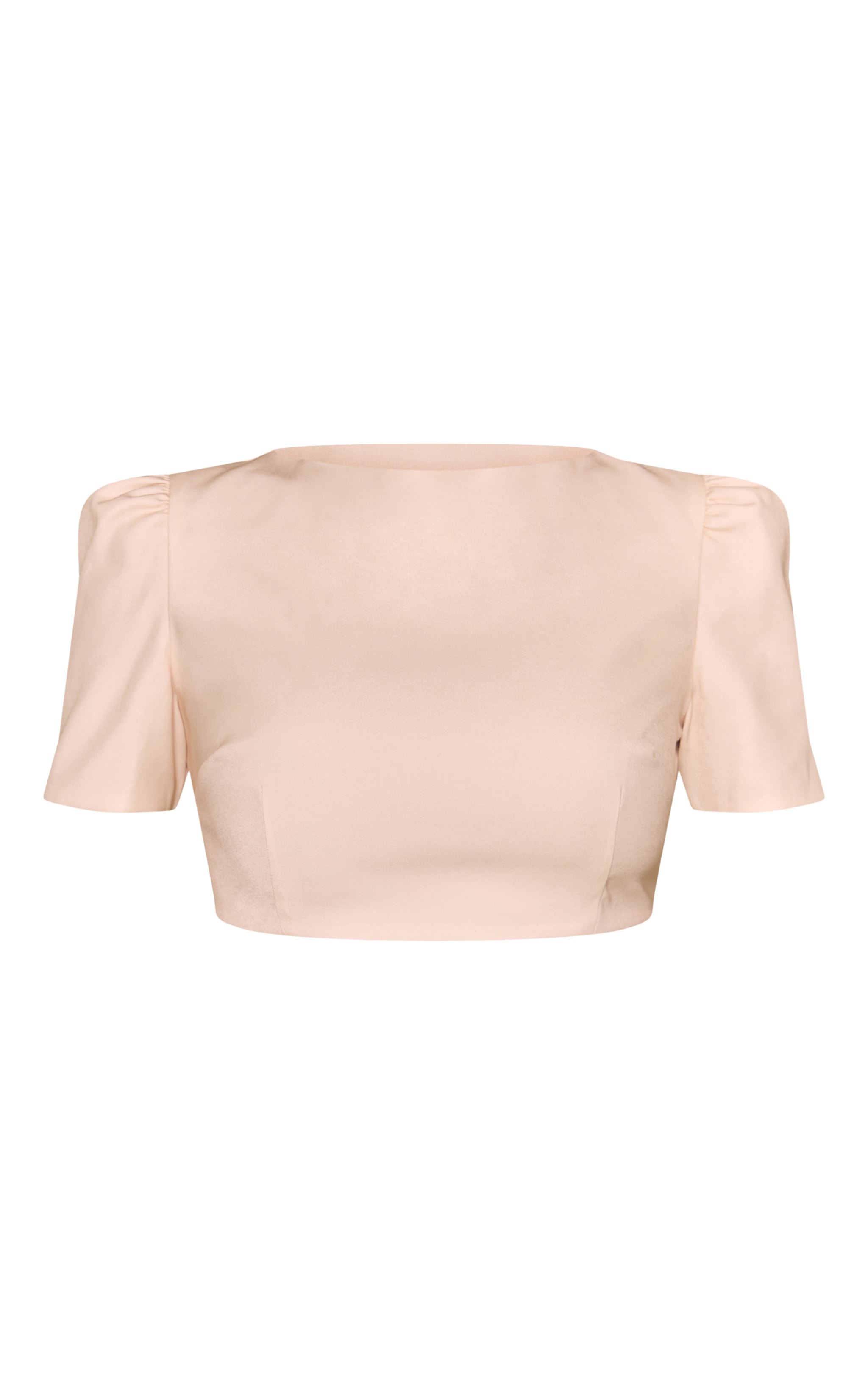 Ecru Look Puff Sleeve Crop Top image 5