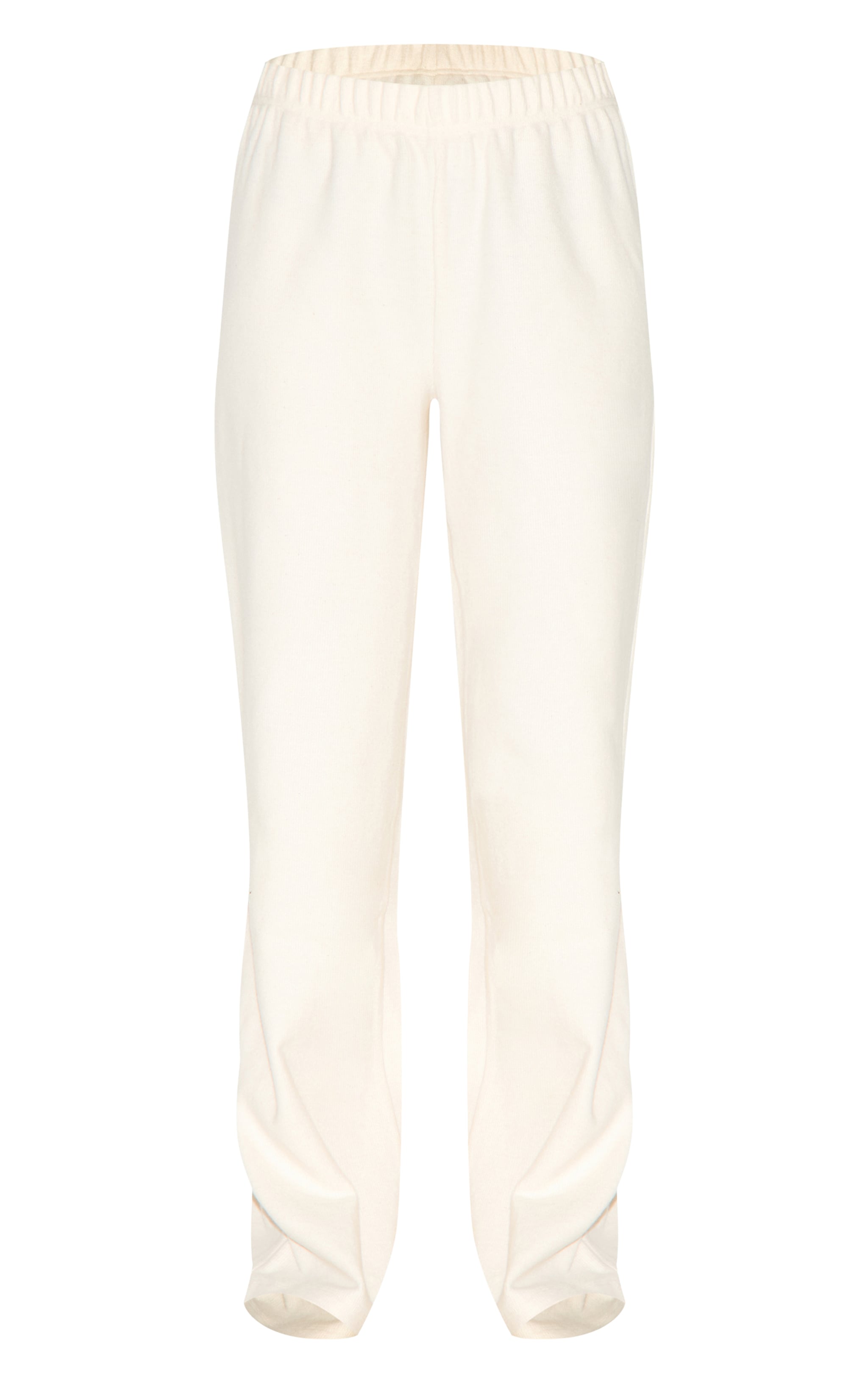 Cream Heavy Brushed Rib Slouchy Wide Leg Pant image 5
