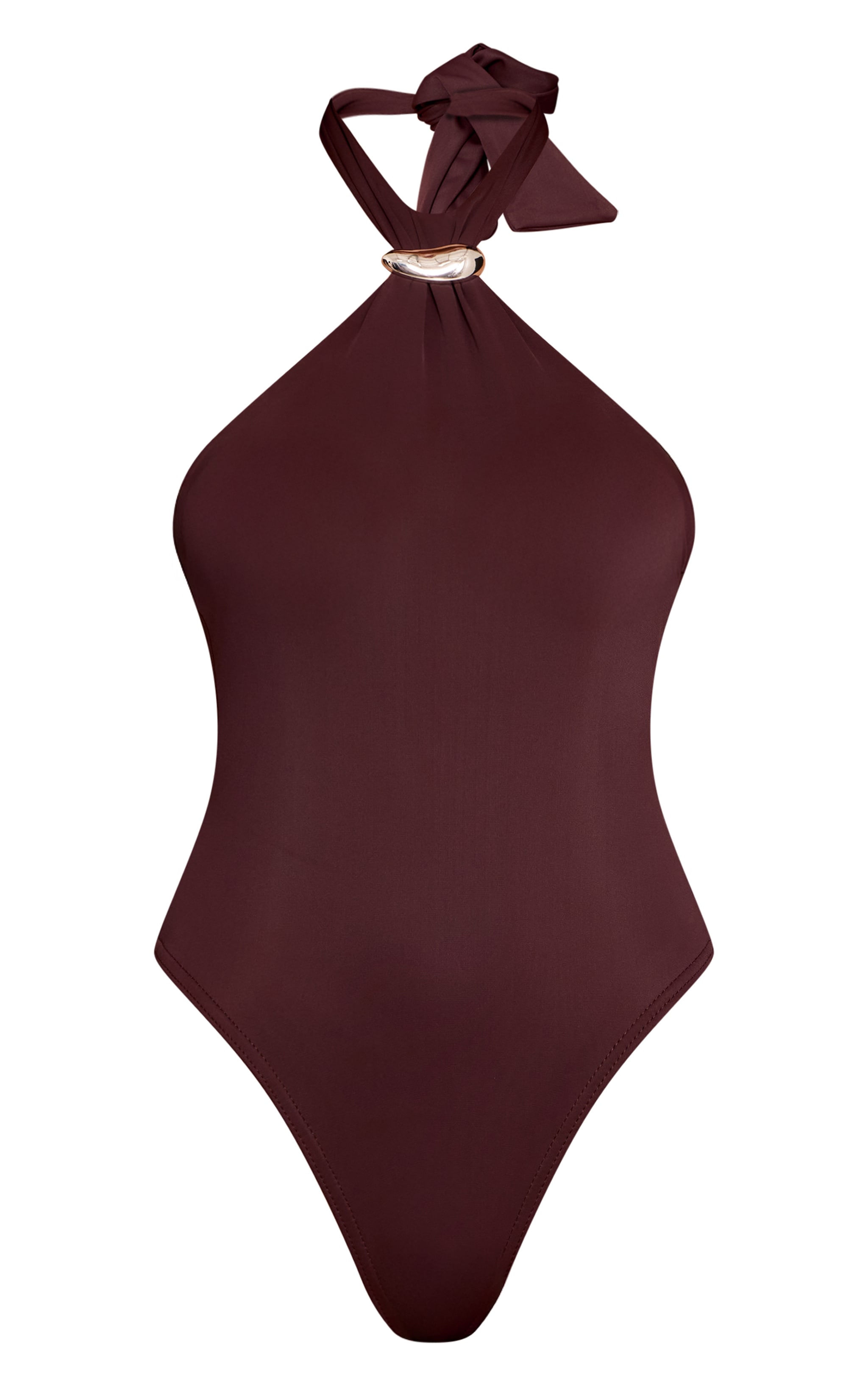 Body en Sculpt mat chocolat à dos nu et empiècement image 5