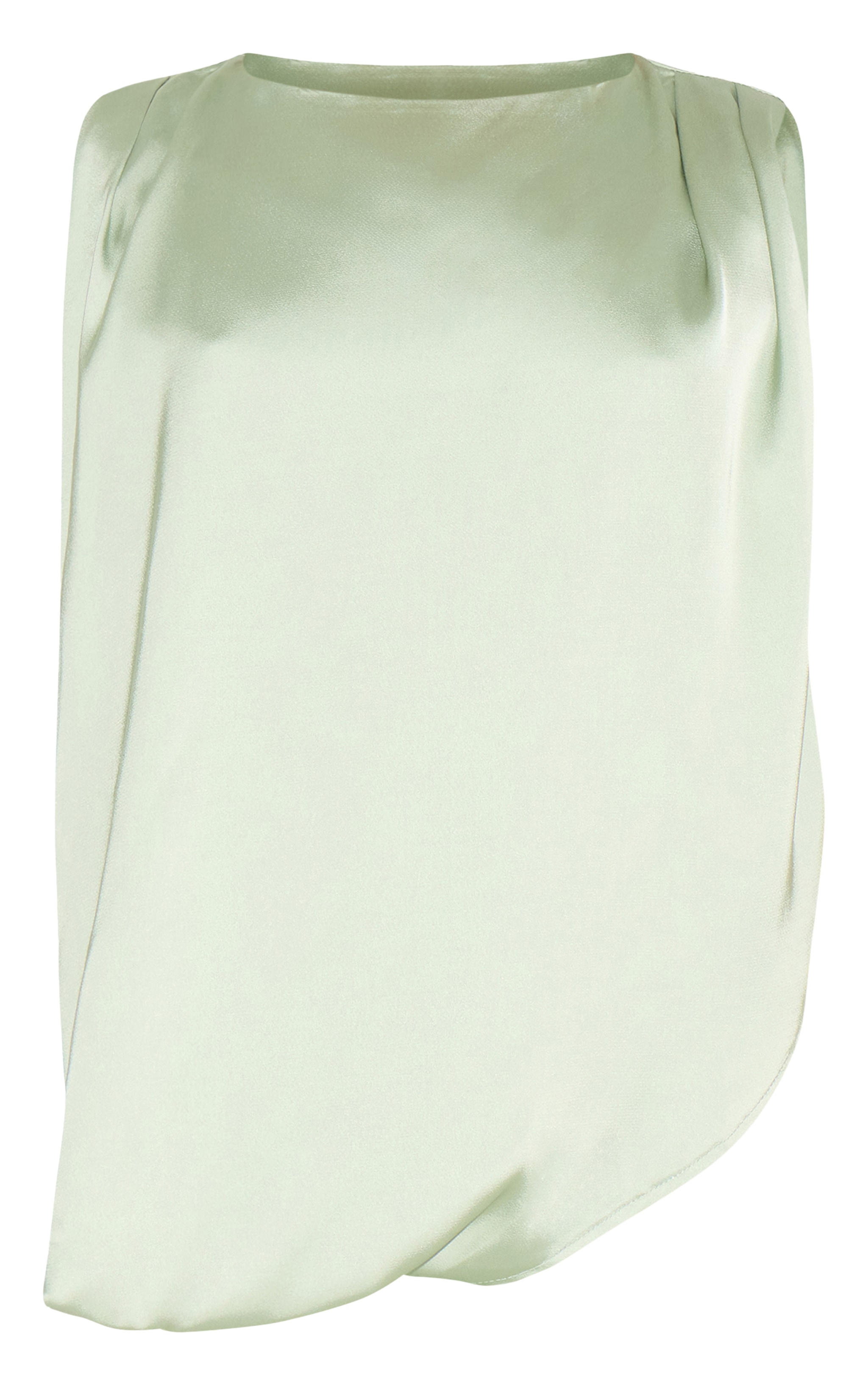 Shape Sage Stretch Satin Boat Neck Drape Front Ruched Mini Dress image 5