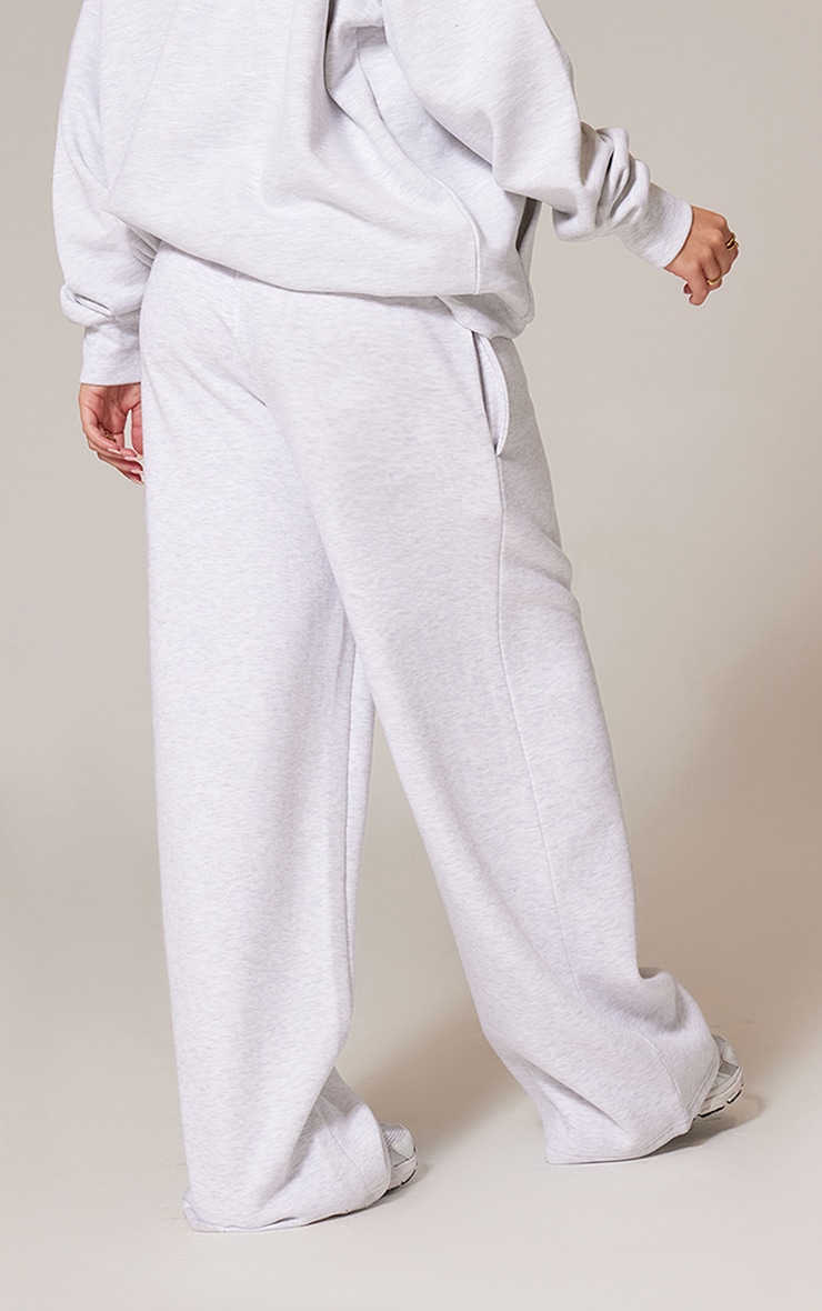 Ash Grey Premium Wide Leg Sweat Track Pants image 3