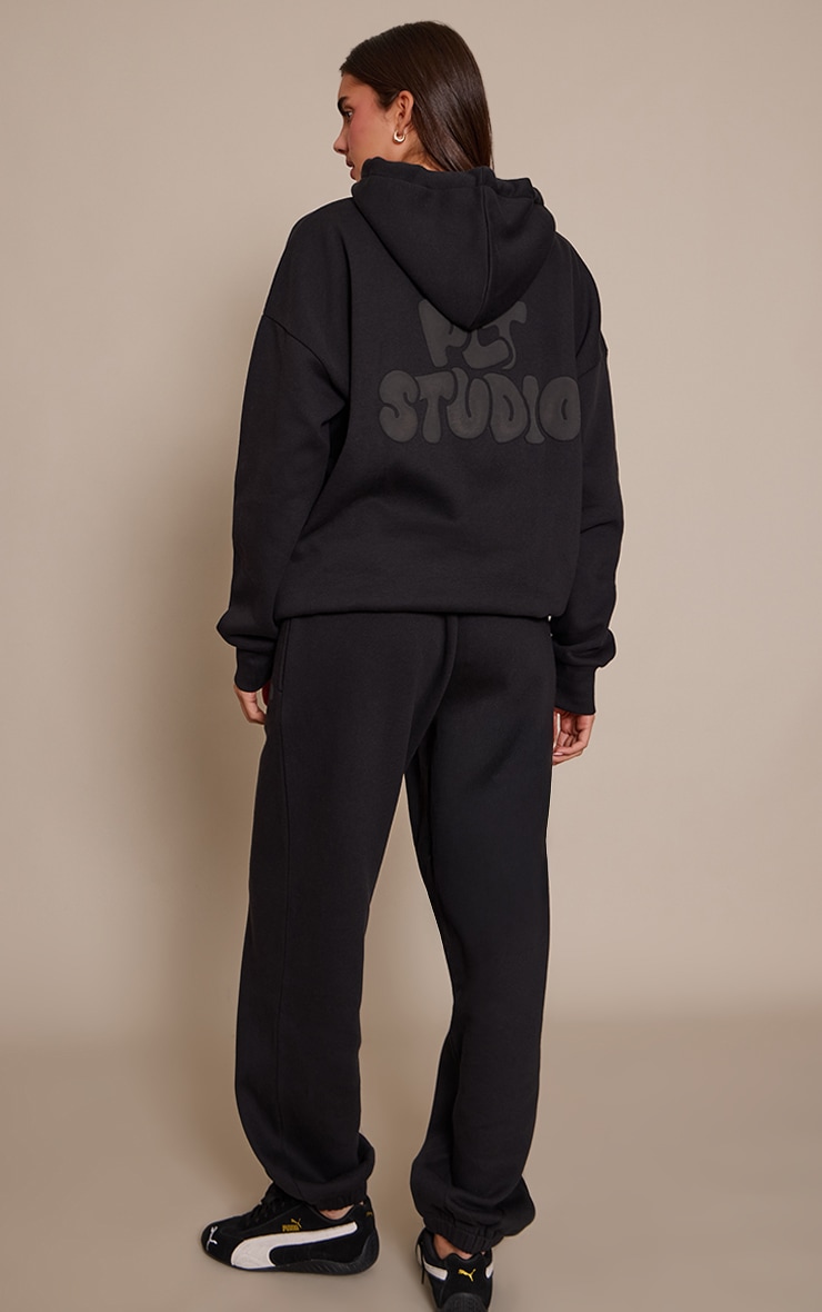 Black PLT Studio Print Cuffed Sweatpants image 3