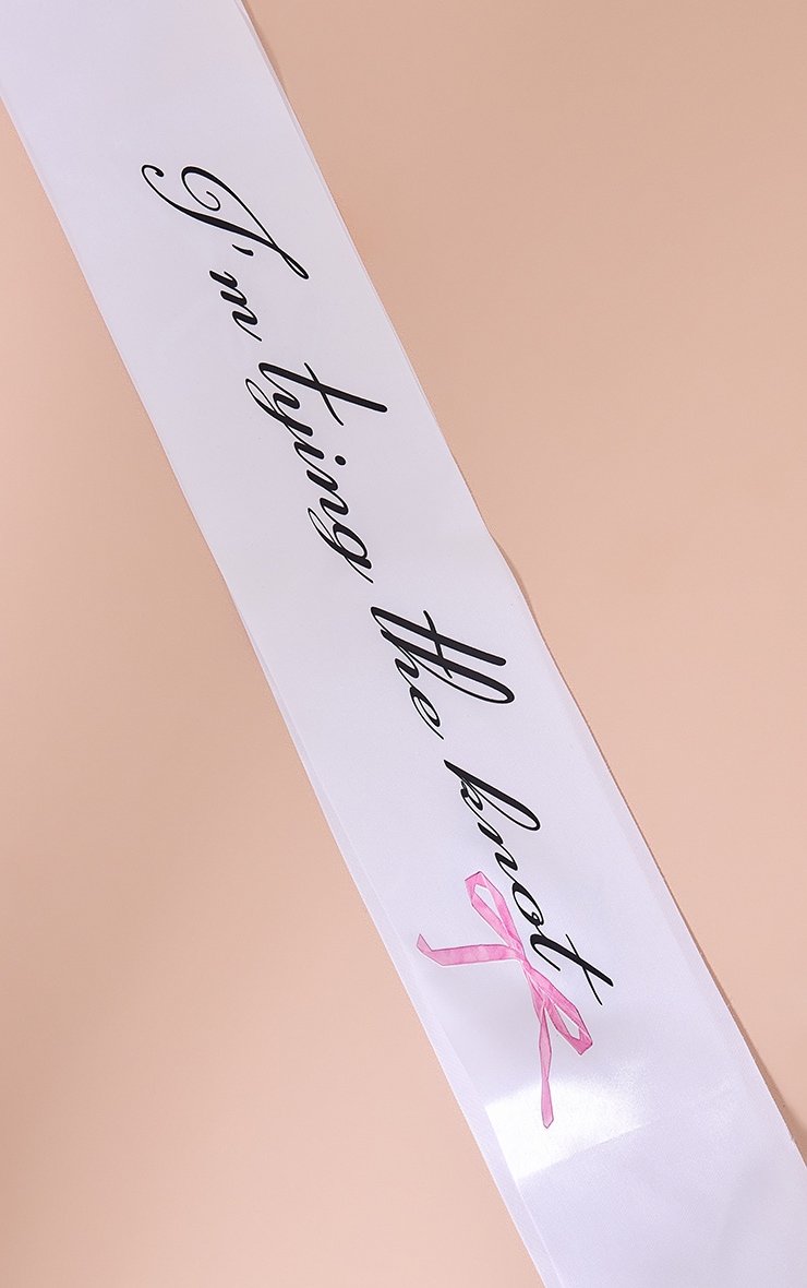 White 'Buy Me A Shot' Bridal Sash image 3