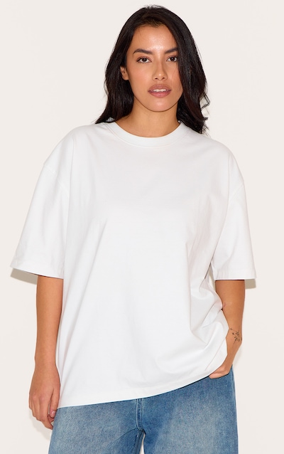 Plus T-shirt oversize en coton deluxe blanc