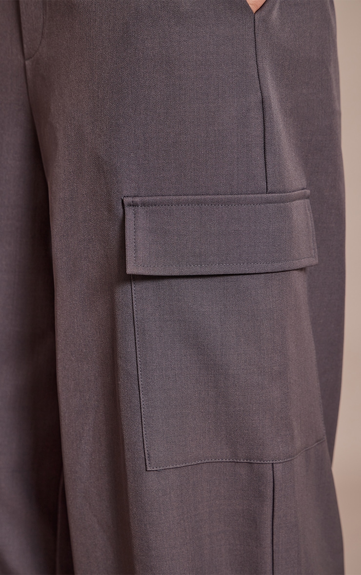 Charcoal Woven Elasticated Hem Cargos  image 4