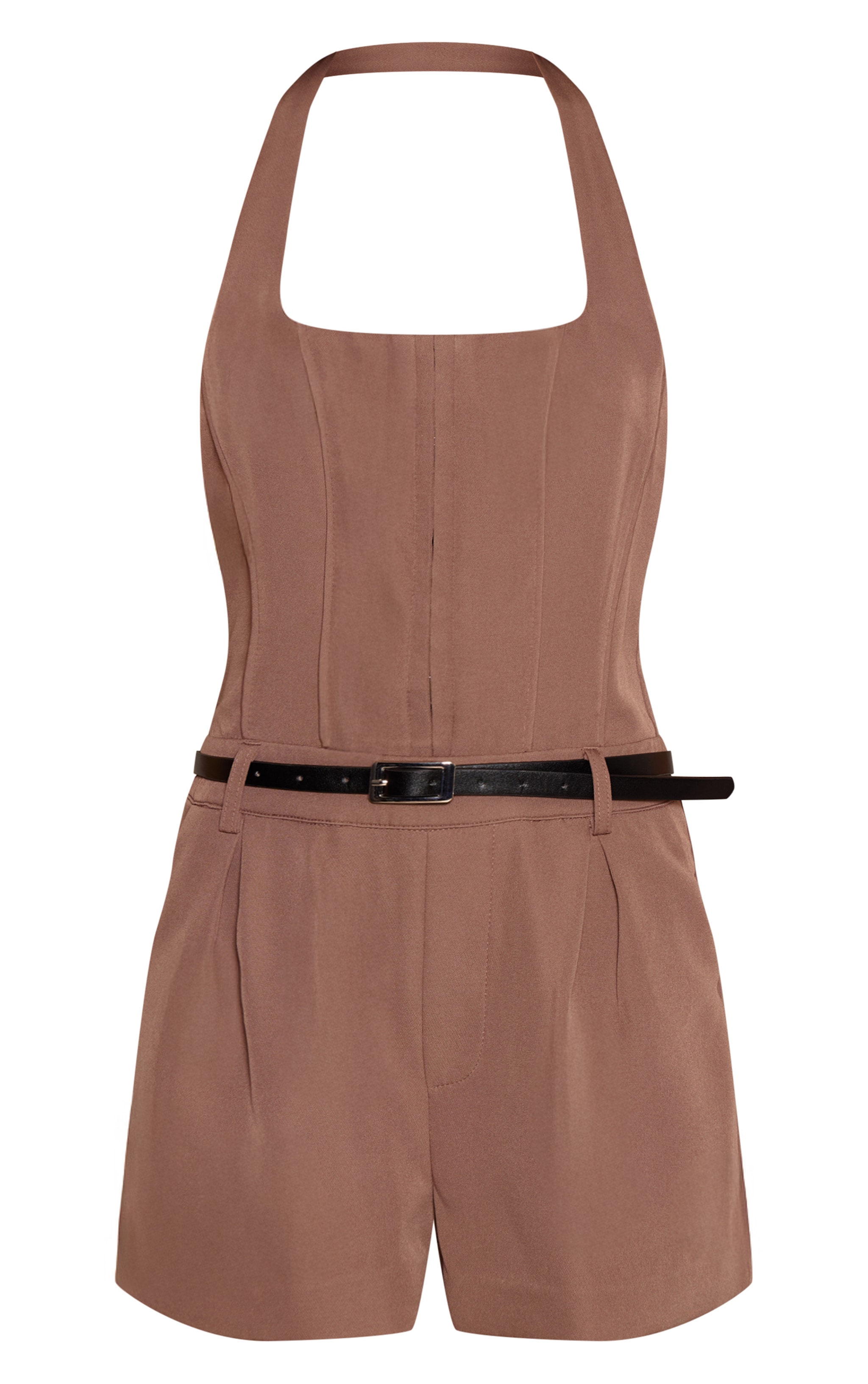 Mushroom Tailored Corset Belt Detail Romper image 5