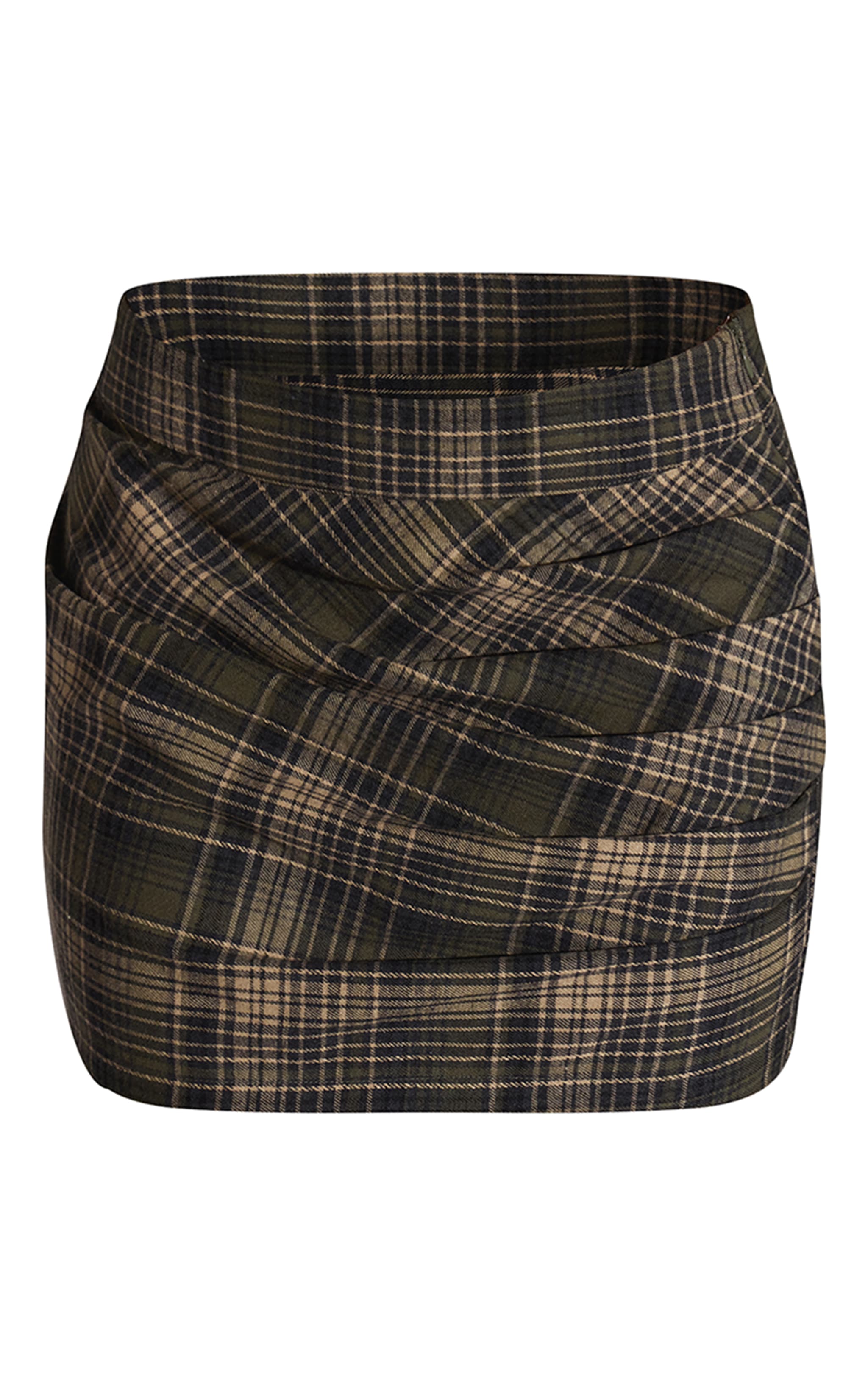 Green Check Ruched Skirt  image 6