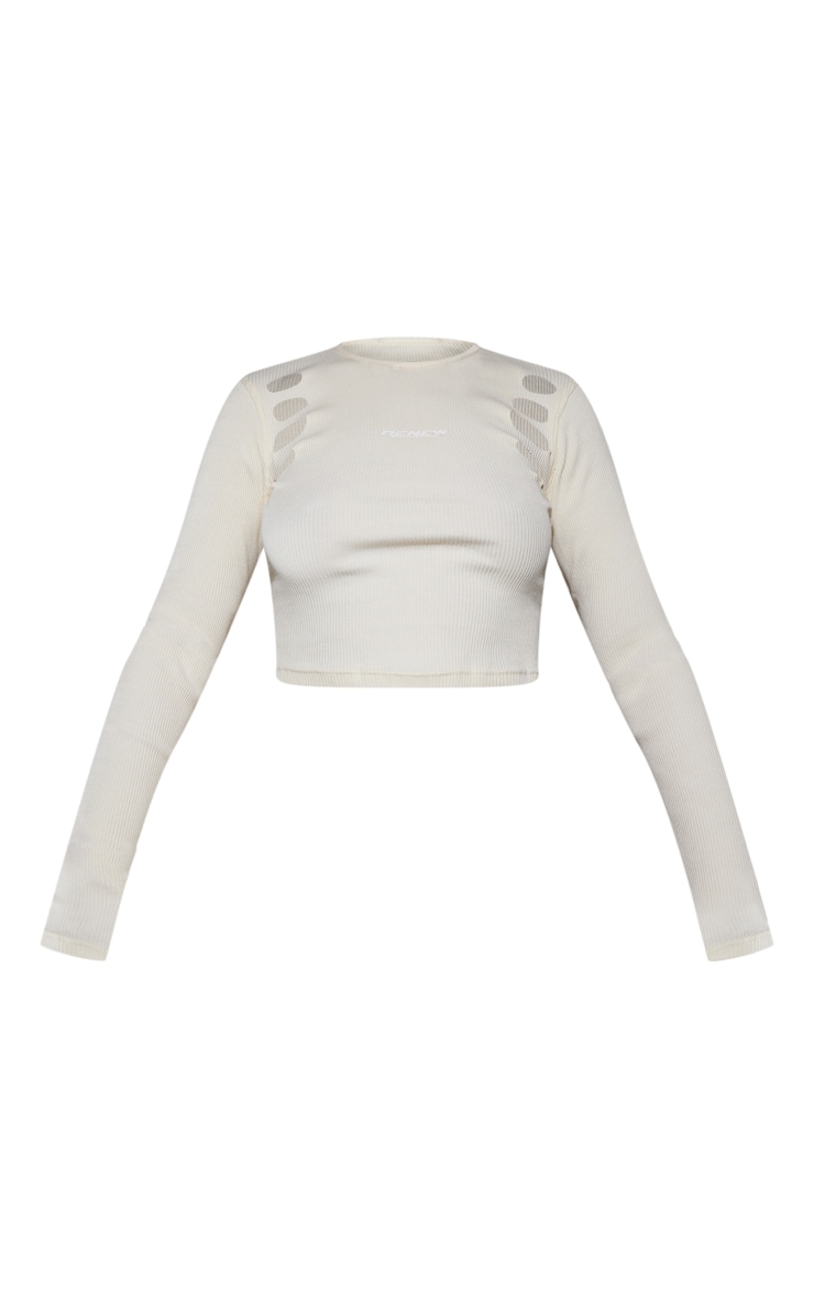 Cream Cut Out Detail Crop Top image 2