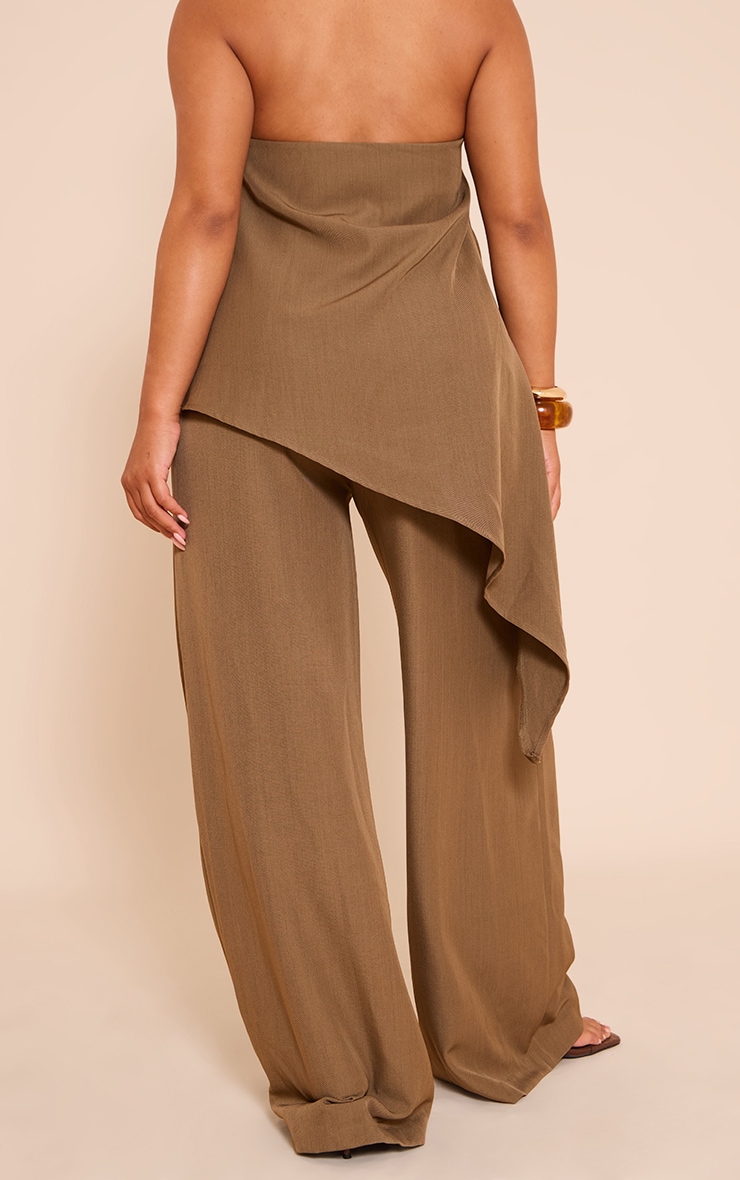 Shape Pantalon de tailleur large café au lait à taille haute image 3