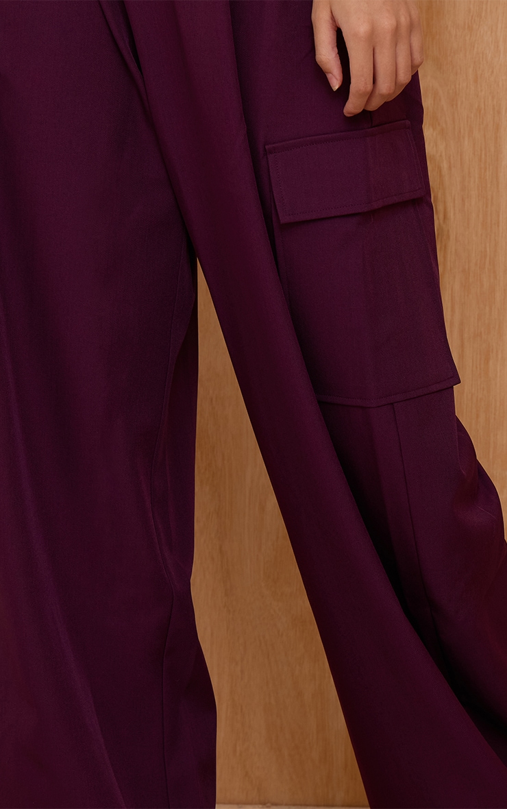Plum Woven Wide Leg Cargos  image 4