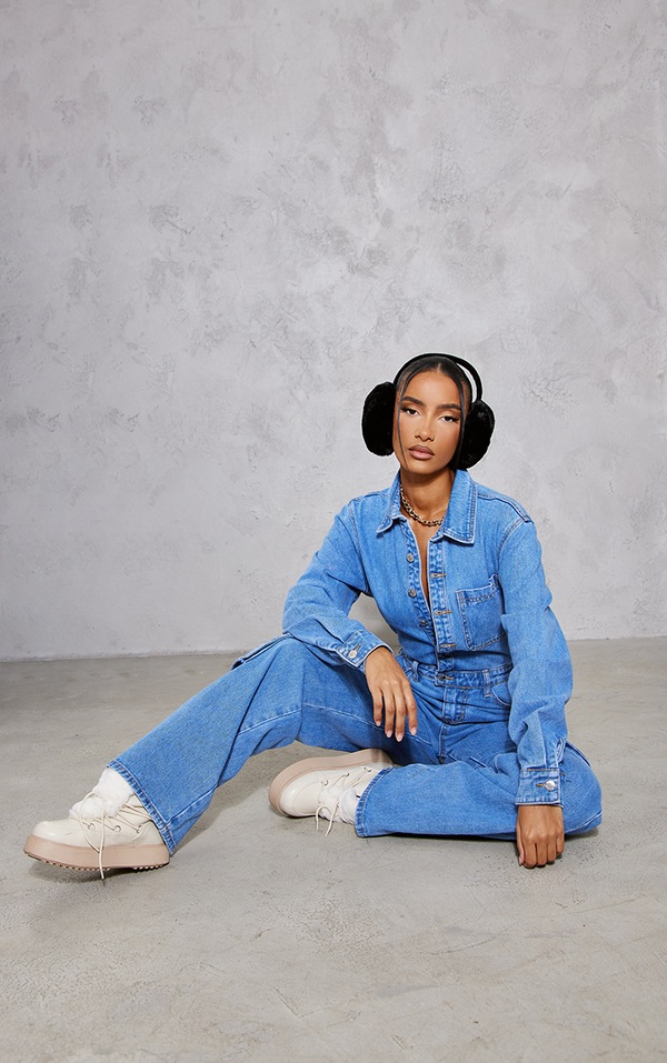 2601 Blue Pocket Denim Jumpsuit