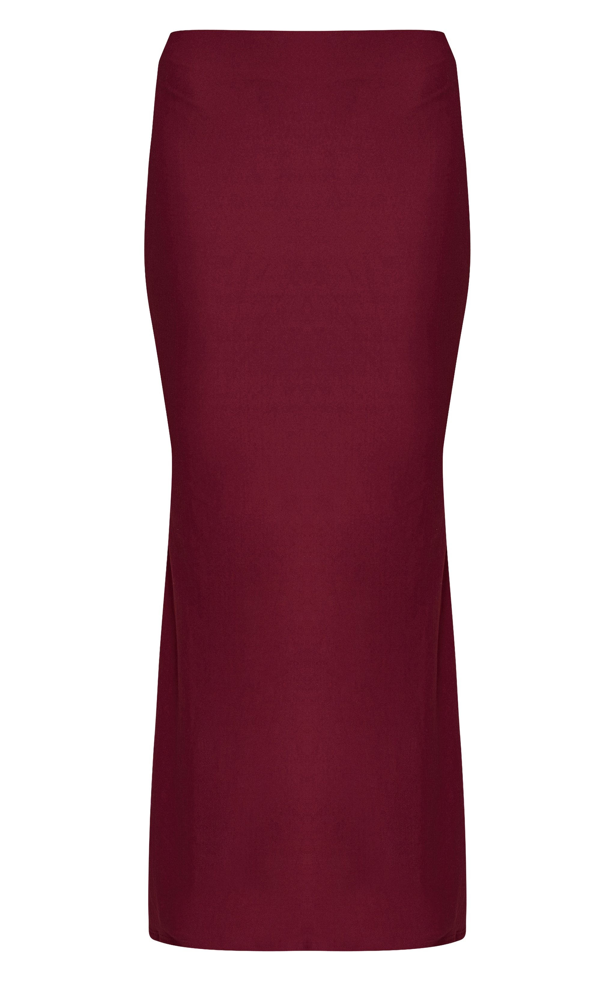 Burgundy Soft Touch Asymmetric Panel Maxi Skirt image 5