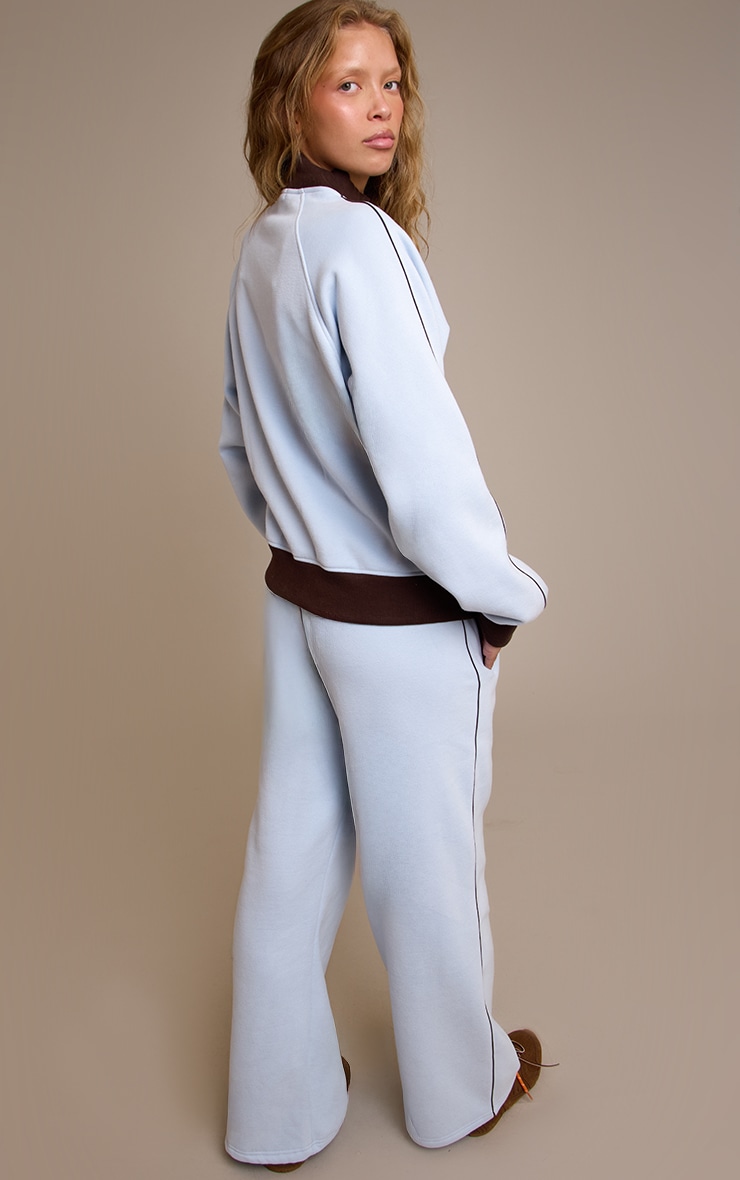 Blue Contrast Wide Leg Sweatpants image 3