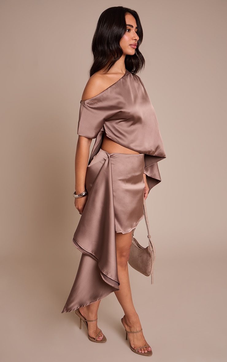 Petite Mushroom Satin Asymmetric Mini Skirt  image 4