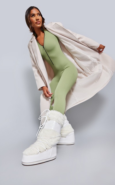 MOON BOOT White Icon Faux Fur